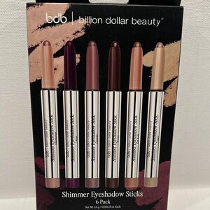 NWT Billion Dollar Beauty Shimmer Eyeshadow (6) Pack Sticks.